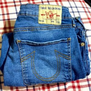 True religion stretch boot cut mid rise jeans.